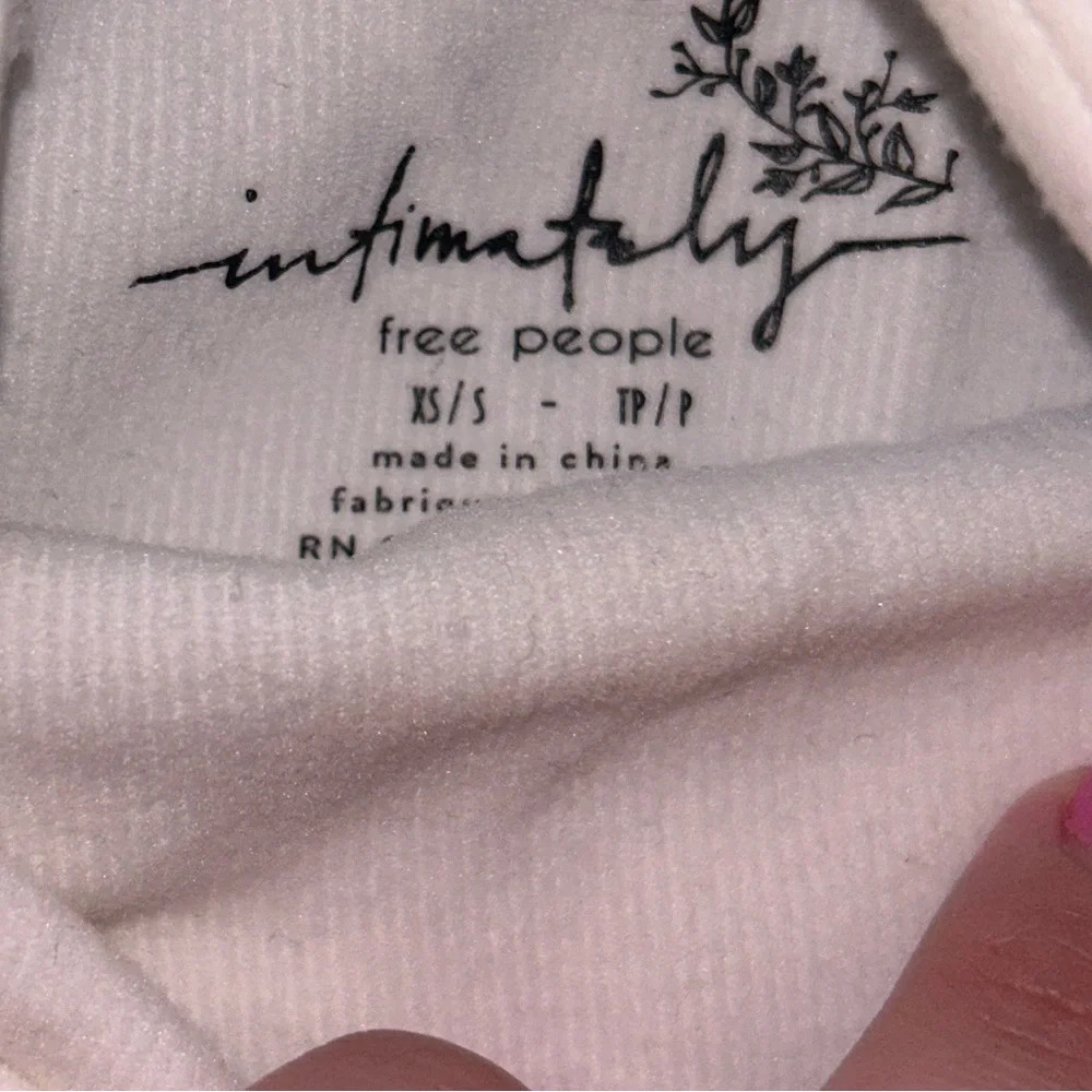Intimately Free People White High Neck Racerback Cropped Tank Top - Picture 2 of 3